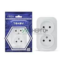 Розетка 2-м ОП Frea 16А IP20 250В без заземл. АБС-пластик бел. TOKOV ELECTRIC TKE-FR-R2-C01