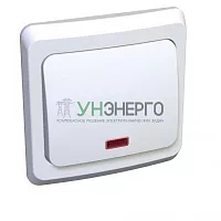 Переключатель проходной 1-кл. СП Этюд 10А IP20 с подсветкой бел. SE BC10-007B