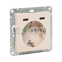 Розетка СП Эпика 16А с 2 USB-C с заземл. защ. шторки механизм крем. EKF UP1-SOI-111-2USBC Розетка СП Эпика 16А с 2 USB-C с заземл. защ. шторки механизм крем. EKF UP1-SOI-111-2USBC
