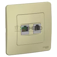 Розетка компьютерная + телефонная 2-м СП Blanca RJ45 кат.5E + RJ11 беж. SE BLNIS045117