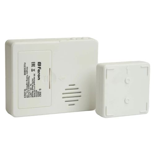 Звонок дверной беспроводной Feron E-382 Электрический 38 мелодий белый с питанием от батареек и от сети через USB 48922 фото 3