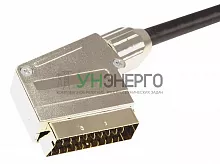 Шнур SCART Plug - SCART Plug 21pin 3м (GOLD) металл Rexant 17-1115