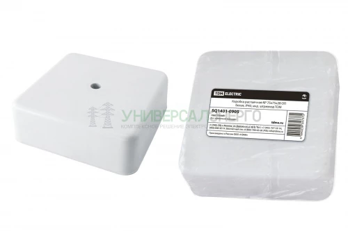 Коробка распаячная КР 75х75х28 ОП белая, IP40, инд. штрихкод TDM