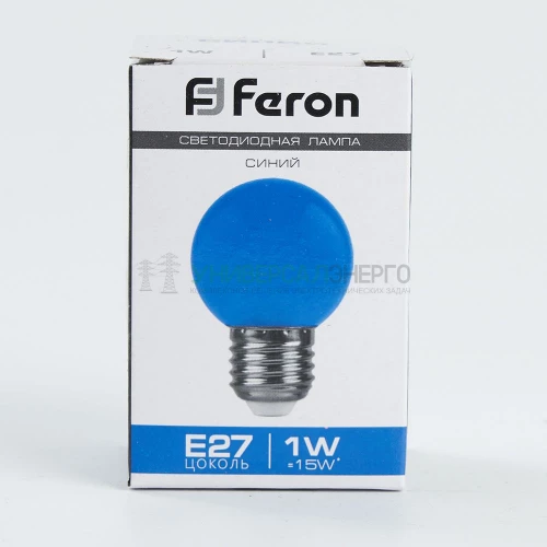 Лампа светодиодная Feron LB-37 Шарик E27 1W Синий 25118 фото 6