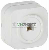 Розетка компьютерная ОП GLORY РК10-ХБм RJ45 кат.5E бел. матов. IEK EKH10-K01M