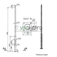 Опора ОП1ф-3.5-108/76/т60-(К170-130-4х14)-по 9005 муар Пересвет В00007135