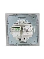 Розетка компьютерная + телефонная 2-м СП Mira RJ45 + RJ11 сер. метал. LEZARD 701-1010-143