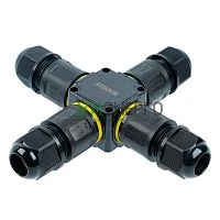 Соединитель-коннектор для проводов X 3-контактный LD557 STEKKER, водонепрониц. пружинный контакт 50559