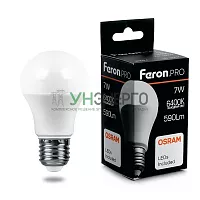 Лампа светодиодная Feron.PRO LB-1007 Шар E27 7W 6400K 38025