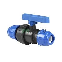 Кран шаровой компрессионный PN10 d32 для ПЭ труб RTP 14391
