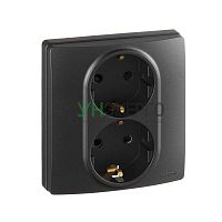 Розетка Inspiria 16А 250В 2х2p+E защ. шторки безвинт. зажимы антрацит IEK 673758 Розетка Inspiria 16А 250В 2х2p+E защ. шторки безвинт. зажимы антрацит IEK 673758