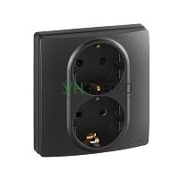 Розетка Inspiria 16А 250В 2х2p+E защ. шторки безвинт. зажимы антрацит IEK 673758 Розетка Inspiria 16А 250В 2х2p+E защ. шторки безвинт. зажимы антрацит IEK 673758