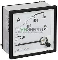 Амперметр Э47 72х72мм 600/5А кл. точн. 1.5 IEK IPA10-6-0600-E Амперметр Э47 72х72мм 600/5А кл. точн. 1.5 IEK IPA10-6-0600-E