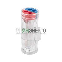Экспресс-Клемма СМК 2273-2x2R проходная разъемная 2 полюса 2х2-проводная 0.5-2.5кв.мм (уп.50шт) Rexant 07-5243