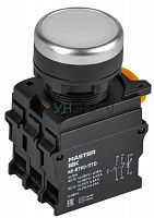 Кнопка d22мм 1НО+1НЗ MASTER с подсветкой и фиксацией бел. IEK MI-BT60-11TD-3-11-K01