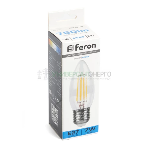 Лампа светодиодная Feron LB-66 Свеча E27 7W 6400K 38272 фото 2