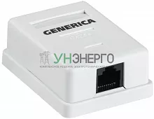 Розетка компьютерная 1-м ОП RJ45 кат.5E UTP GENERICA CS2-1C5EU-12-G