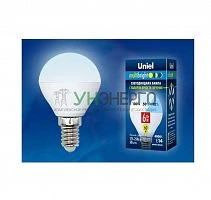 Лампа светодиодная LED-G45-6W/NW/E14 /FR/MB PLM11WH Multibright 6Вт шар матовая 4000К нейтр. бел. E14 100-50-10 (упак. картон) Uniel UL-00002376