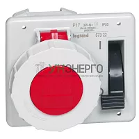 Розетка встраиваемая 16А 380В 3К+Н+З с блок. IP67 Leg 057322