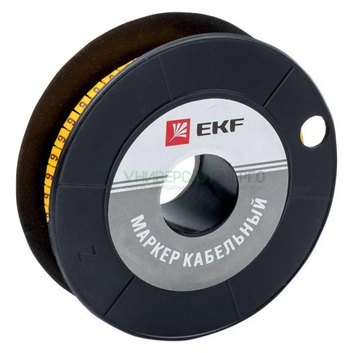 Маркер каб. 4.0кв.мм "6" (ЕС-2) (уп.500шт) EKF plc-KM-4-6