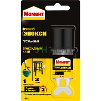 Клей эпоксидный "Момент супер эпокси" 6мл прозр. шприц Момент C0036331