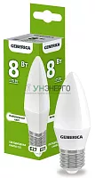Лампа светодиодная C35 8Вт свеча 4000К E27 230В GENERICA LL-C35-08-230-40-E27-G Лампа светодиодная C35 8Вт свеча 4000К E27 230В GENERICA LL-C35-08-230-40-E27-G