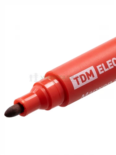 Маркер перманентный 1-2 мм, красный (пакет) круглый наконечник TDM фото 4