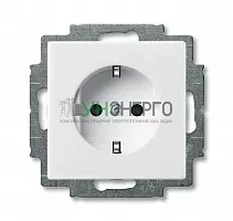 Розетка 1-м СП Basic 55 16А IP20 250В Schuko винт. клеммы альп. бел. ABB 2CKA002011A6155