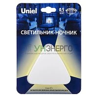 Светильник-ночник DTL-320 Треугольник/White/Sensor с фотосенсором (день-ночь) бел. Uniel UL-00007223