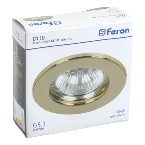 Светильник встраиваемый Feron DL10 потолочный MR16 G5.3 золотистый 15110 фото 4