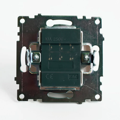 Переключатель 1-клавишный (механизм), STEKKER GLS10-7107-01 , 250V, 10А, серия Катрин, белый 49166 фото 5
