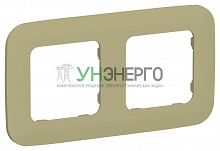 Рамка 2-м СП FLITE РУ-2-А-ФлО олив. IEK FI-M22-31-20-K26