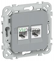 Розетка компьютерная 2-м СП FLITE РК5е-2-0-ФлС RJ45 кат.5E UTP механизм сер. IEK FI-K22-1-K03 Розетка компьютерная 2-м СП FLITE РК5е-2-0-ФлС RJ45 кат.5E UTP механизм сер. IEK FI-K22-1-K03