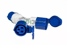 Адаптер двухлучевой 1012 16А 2P+PE 250В IP44 АП-102 DEKraft 26080DEK