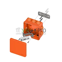 Коробка огнестойкая E45 100х100х50мм IP55 с клеммниками 7 полюсов 0.5-6кв.мм HF EKF plc-kmfr-100-706