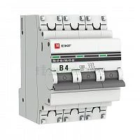 Выключатель автоматический модульный 3п B 4А 4.5кА ВА 47-63 PROxima EKF mcb4763-3-04B-pro