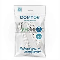 Удлинитель 4х3м с заземл. 16А IP20 3.5кВт ПВС 3х1 бел. DOMTOK 2396