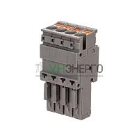 Штекер зажим push-in 4 точки подкл. 2.5кв.мм сер. DKC VPR-P-2.5-4