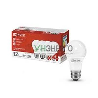 Лампа светодиодная LED-A60-VC 4PACK 12Вт 230В E27 4000К 1140лм (уп.4шт) IN HOME 4690612047669