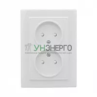 Розетка 2-м СП Минск 10А IP20 без заземл. защ. шторки бел. Basic EKF ERR10-102-100