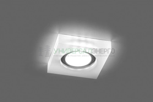 Светильник встраиваемый с белой LED подсветкой Feron CD8180 потолочный MR16 G5.3 белый матовый 29708 фото 2