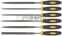 Надфиль прорезиненный ручка 3х150/70мм 6шт FIT 42172