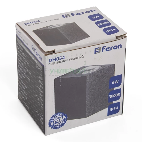 Светильник уличный светодиодный Feron DH054, 6W, 400Lm, 3000K, серый 48485 фото 4