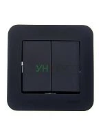 Выключатель 2-кл. 1п СП ASTI 10А IP20 в сборе черн. бархат LEZARD 7081-4242-101