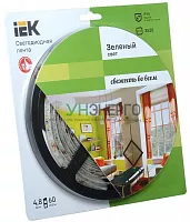 Лента светодиодная ECO LED LSR-3528G60-4.8-IP65-12V 5Вт/м (уп.5м) зел. IEK LSR1-5-060-65-1-05