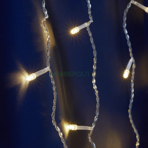 Светодиодная гирлянда Feron CL23 бахрома, статичная, 5.3м*0.7м + 3м 230V 2700К c питанием от сети, прозрачный шнур 32348 фото 3