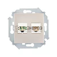 Розетка компьютерная 2-м Simon 15 RJ45 кат.5E Systimax механизм шампань Simon 1591593-034