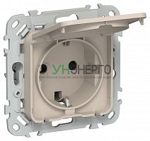 Розетка СП FLITE РСшкр11-1-44-ФлЛ 16А IP44 с заземл. с защ. шторками и крышкой безвинтовое крепление механизм льняной IEK FI-R16-16-1-44-K88 Розетка СП FLITE РСшкр11-1-44-ФлЛ 16А IP44 с заземл. с защ. шторками и крышкой безвинтовое крепление механизм льняной IEK FI-R16-16-1-44-K88