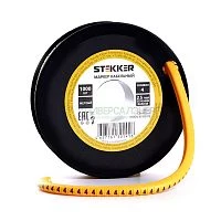 Кабель-маркер &quot;4&quot; для провода сеч.2.5мм2 STEKKER CBMR25-4 , желтый, упаковка 1000 шт 39101