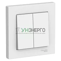 Выключатель 2-кл. СП AtlasDesign 10А IP20 (сх. 5) 10AX в сборе бел. SE ATN000152